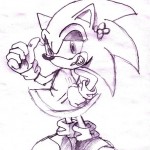 A picture by Knucells, a forum-goer. Shadow in a dress has got nothing on Sonic.
